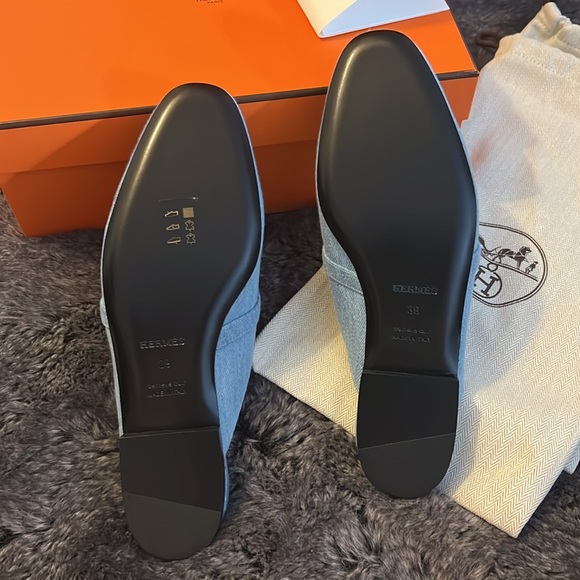 NIB Hermes OZ Denim Mules - Picture 7 of 9